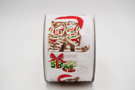 Рождественская лента с животными, проволочная, KF6972GC-1-1, белая
